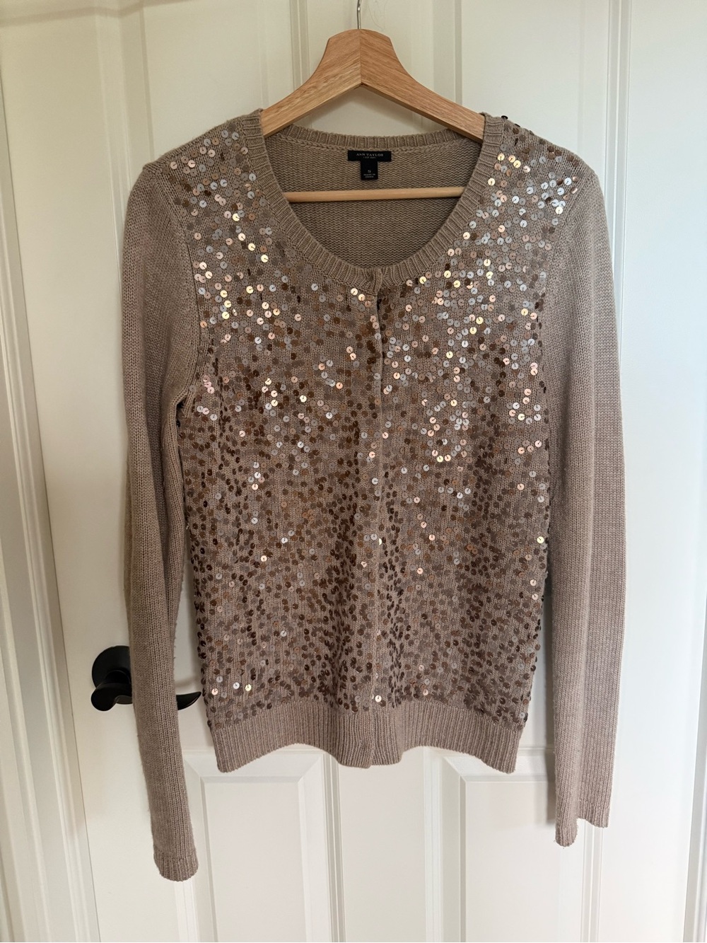 Ann Taylor Sequin Merino Wool Cashmere Cardigan S